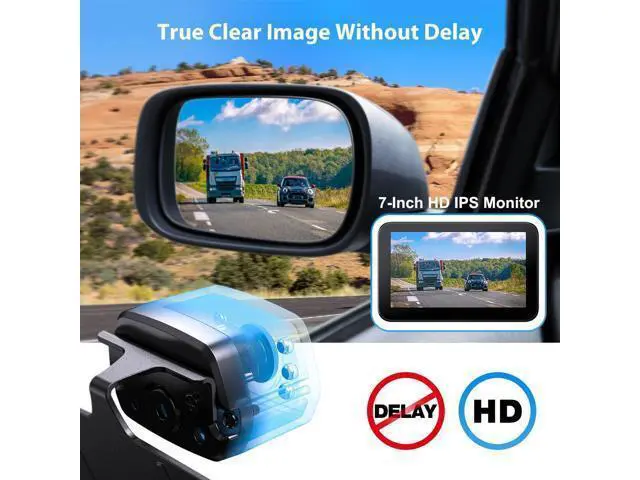 Alt view image 5 of 7 - Wired Backup Camera Kit with 7" Monitor, HD 1080P Display for Car Truck/Pickup/SUV/Van/RV, Night Vision Rear View Camera IP69 Waterproof-B7
