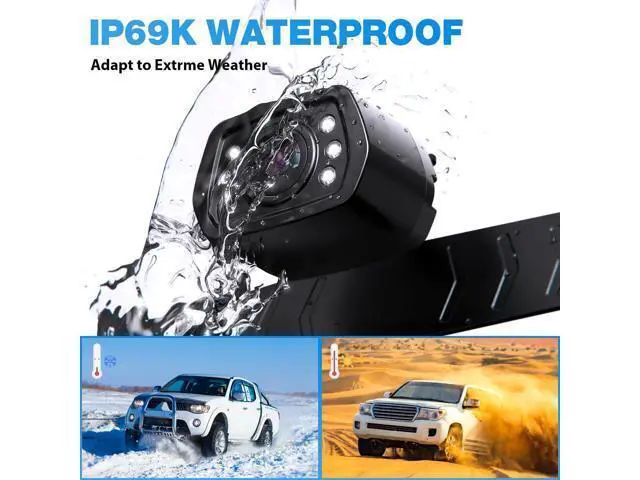 Alt view image 6 of 7 - Wired Backup Camera Kit with 7" Monitor, HD 1080P Display for Car Truck/Pickup/SUV/Van/RV, Night Vision Rear View Camera IP69 Waterproof-B7