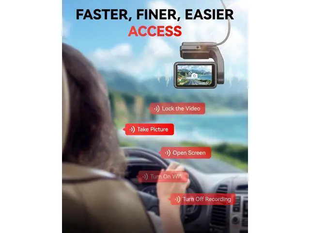 Alt view image 4 of 7 - REDTIGER F4 4K Dash Cam Front, 2.2 inch Mini Car Camera, 2160P UHD Touch Screen, Voice Control, Included 32GB Card, Night Vision, Built-in GPS, WiFi APP Control, Loop Recording, 24H Parking Monitor