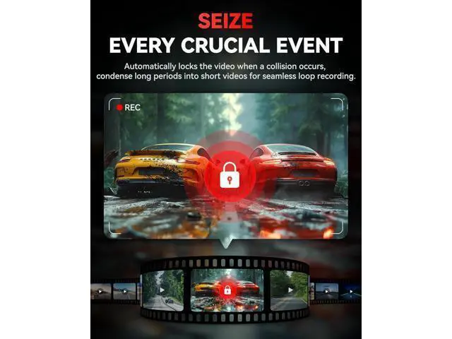 Alt view image 6 of 7 - REDTIGER F4 4K Dash Cam Front, 2.2 inch Mini Car Camera, 2160P UHD Touch Screen, Voice Control, Included 32GB Card, Night Vision, Built-in GPS, WiFi APP Control, Loop Recording, 24H Parking Monitor