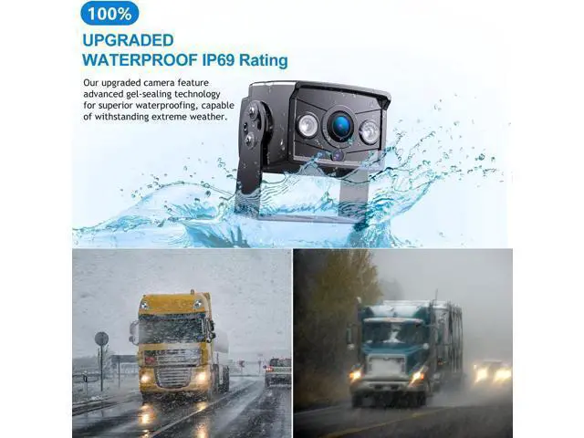 Alt view image 5 of 7 - Upgrade Backup Camera Monitor Kit 7" HD 1080P Monitor IP69 Waterproof Rearview Reversing Rear View Camera for Truck Trailer RV Pickup (TZ101)