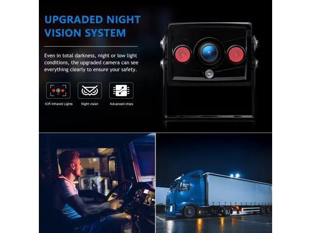 Alt view image 4 of 7 - Upgrade Backup Camera Monitor Kit 7" HD 1080P Monitor IP69 Waterproof Rearview Reversing Rear View Camera for Truck Trailer RV Pickup (TZ101)