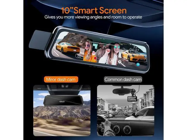 Alt view image 5 of 7 - 3 Channel Mirror Dash Camera for Cars, Triple Rear View Mirror with Front 4K/3K, Inside and Rear 1080P with WiFi, G-Sensor, Night Vision, Reverse Assist, Parking Monitoring (Include 64GB Card)
