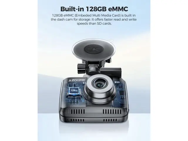 Alt view image 4 of 7 - AZDOME 4K HDR Dash Cam with No-Light Full-Color Night Vision, 128GB eMMC, ADAS, 4K+1080P Dashcam Front and Rear, 5GHz WiFi GPS 24H Parking Mode Car Camera, GS63Pro