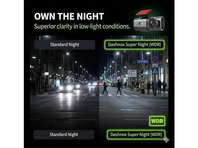 Alt view image 3 of 6 - eCam 2-in-1 Dual Dash Cam with IR Night Vision & Car Plug - Full HD 4K UHD Front & Rear, Video Loop, Easy Installation, up to 128GB SD Card (not Included)