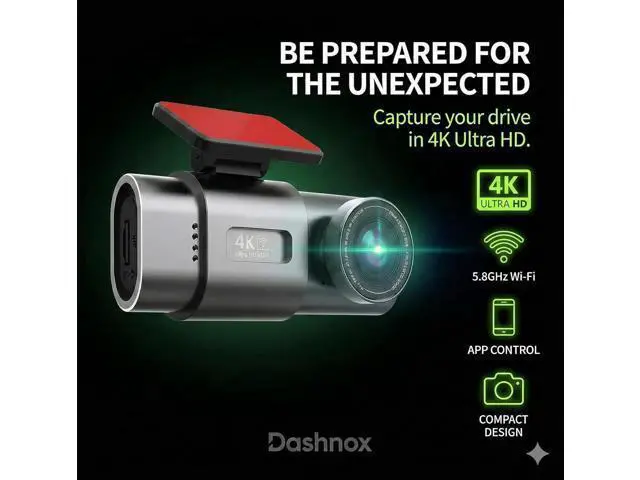 Alt view image 6 of 6 - eCam 2-in-1 Dual Dash Cam with IR Night Vision & Car Plug - Full HD 4K UHD Front & Rear, Video Loop, Easy Installation, up to 128GB SD Card (not Included)