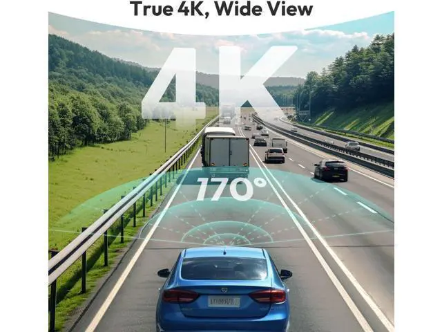 Alt view image 2 of 7 - BOTSLAB 4K Dash Cam Front and Rear, 170° Ultra Wide 4K+2K Dashcam with ADAS, Night Vision, 24/7 Parking Mode, Sony STARVIS Sensor, WDR, Free 64GB SD Card, 5.8GHz WiFi, Built-in GPS, Loop Recording