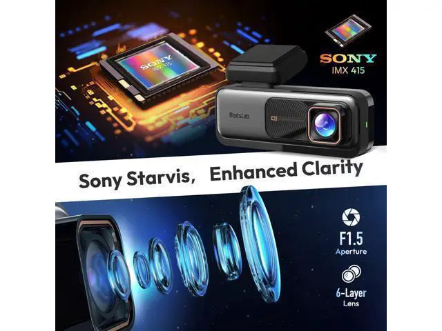Alt view image 3 of 7 - BOTSLAB 4K Dash Cam Front and Rear, 170° Ultra Wide 4K+2K Dashcam with ADAS, Night Vision, 24/7 Parking Mode, Sony STARVIS Sensor, WDR, Free 64GB SD Card, 5.8GHz WiFi, Built-in GPS, Loop Recording