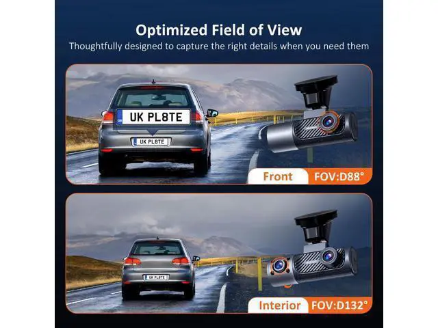 Alt view image 3 of 7 - NexiGo 3 Channel Dash Cam with Rotatable Interior/Front Camera, Sony_Sensors, Front and Rear with Cabin, 4K/2K-1440P+1080P+1080P, Super Night Vision, 24H Parking Mode, GPS, WiFi, 128G SD Card Included