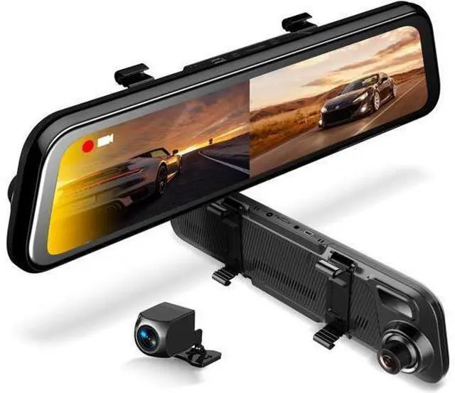 Main image of M2 Smart BSD ADAS Dual Mirror Dash Cam 1080p (Front+Rear) w/GPS 12 IPS Touch Screen, Stream Media, Parking Mode, Night Vision, Blind Spot Detection & Backup Camera - Car, Pickup Truck, Tax