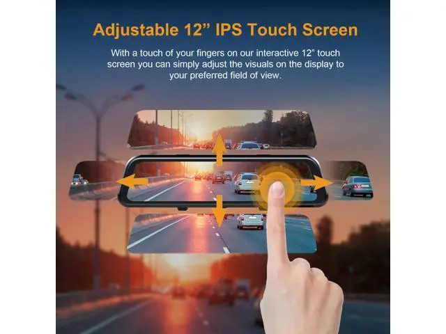 Alt view image 7 of 7 - M2 Smart BSD ADAS Dual Mirror Dash Cam 1080p (Front+Rear) w/GPS 12 IPS Touch Screen, Stream Media, Parking Mode, Night Vision, Blind Spot Detection & Backup Camera - Car, Pickup Truck, Tax
