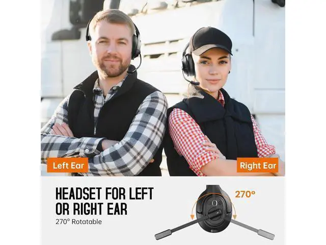 Alt view image 7 of 7 - EKSA [Upgrated Trucker Bluetooth Headset with ENC Microphone, 99ft Wireless Range & 30H Talk Time, with Replaceable Ear Pad, Environmental Noise Cancelling Headphones All-Day Comfort for Drivers