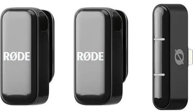 Main image of RØDE Wireless Micro - Compact Wireless Microphone, Two Mics with Charge Case for Smartphone Content Creation - Lightning, Black (iPhone ONLY)