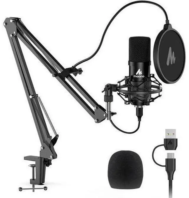Main image of USB Microphone, MAONO 192KHZ/24Bit Plug & Play PC Computer Podcast Condenser Cardioid Metal Mic Kit with Professional Sound Chipset for Recording, Gaming, Singing, YouTube (AU-A04)