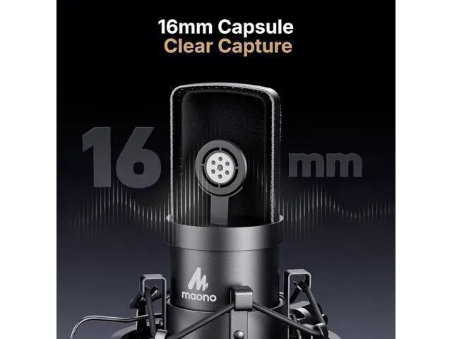 Alt view image 4 of 7 - USB Microphone, MAONO 192KHZ/24Bit Plug & Play PC Computer Podcast Condenser Cardioid Metal Mic Kit with Professional Sound Chipset for Recording, Gaming, Singing, YouTube (AU-A04)