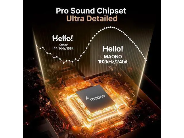 Alt view image 3 of 7 - USB Microphone, MAONO 192KHZ/24Bit Plug & Play PC Computer Podcast Condenser Cardioid Metal Mic Kit with Professional Sound Chipset for Recording, Gaming, Singing, YouTube (AU-A04)