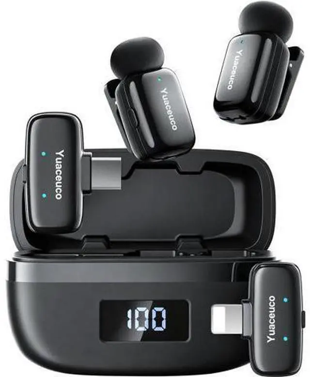 Main image of Mini Wireless Lavalier Microphone for iPhone ipad Android, Noise Reduction and Mute, 33h Charging Case, AI Voice Changer, 131FT Range, Mini Lapel Mic for Video Recording, Vlogging, YouTube
