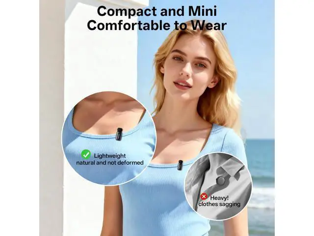 Alt view image 4 of 7 - Mini Wireless Lavalier Microphone for iPhone ipad Android, Noise Reduction and Mute, 33h Charging Case, AI Voice Changer, 131FT Range, Mini Lapel Mic for Video Recording, Vlogging, YouTube