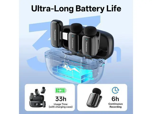 Alt view image 6 of 7 - Mini Wireless Lavalier Microphone for iPhone ipad Android, Noise Reduction and Mute, 33h Charging Case, AI Voice Changer, 131FT Range, Mini Lapel Mic for Video Recording, Vlogging, YouTube