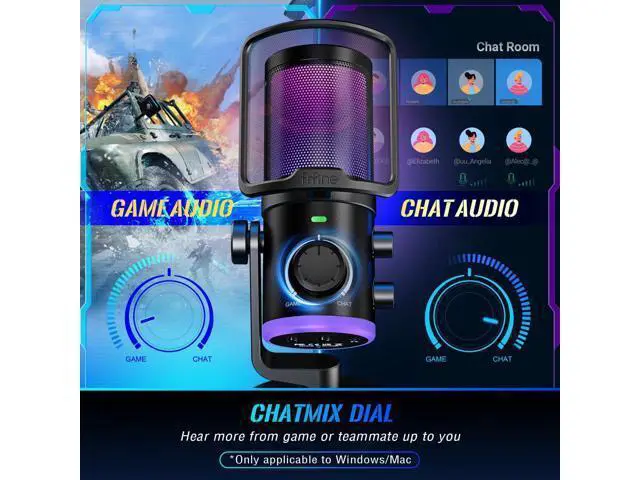 Alt view image 3 of 7 - FIFINE USB Streaming Microphone Kit for Gaming, Condenser Mic with RGB, Noise Cancellation, Game/Chat Dial-Plug & Play for PC Twitch/YouTube/Podcast, Includes Boom Arm & Pop Filter-AmpliGame AM6T