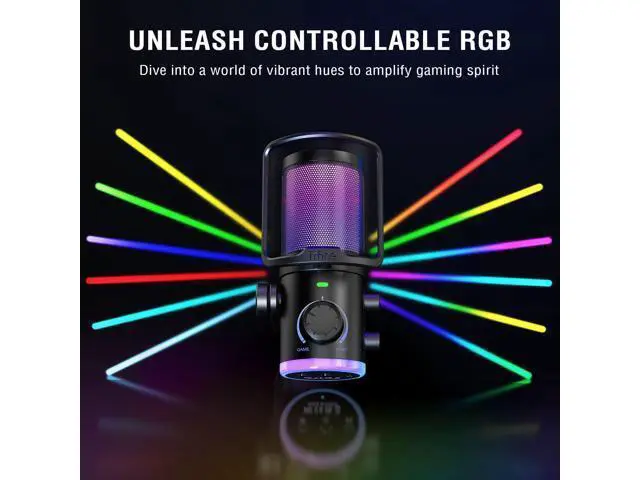 Alt view image 6 of 7 - FIFINE USB Streaming Microphone Kit for Gaming, Condenser Mic with RGB, Noise Cancellation, Game/Chat Dial-Plug & Play for PC Twitch/YouTube/Podcast, Includes Boom Arm & Pop Filter-AmpliGame AM6T