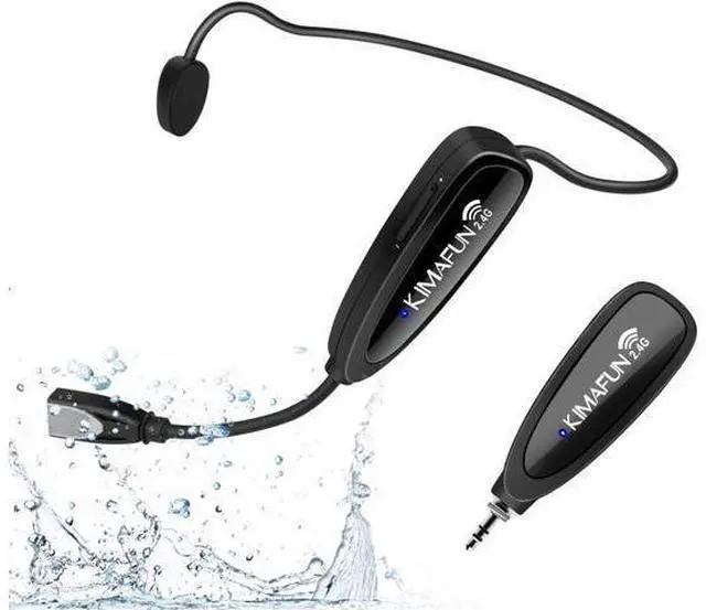 Main image of KIMAFUN Headset Wireless Microphone System, No Need Bluetooth, Waterproof Head Mic for Fitness Instructor, Teaching Online, Yoga Classroom, Spinning Coach, Speaker, iPhone, Android Phone, G100-1