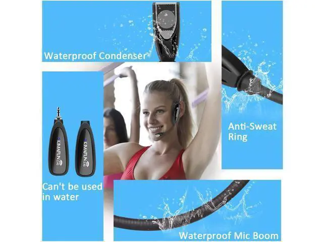Alt view image 6 of 7 - KIMAFUN Headset Wireless Microphone System, No Need Bluetooth, Waterproof Head Mic for Fitness Instructor, Teaching Online, Yoga Classroom, Spinning Coach, Speaker, iPhone, Android Phone, G100-1