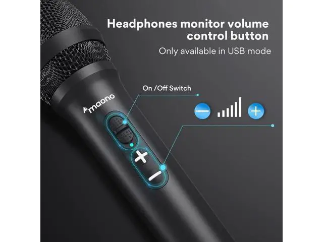 Alt view image 2 of 7 - MAONO USB/XLR Podcast Dynamic Microphone, Studio Mic Kit with Volume Control, Shock Mount, Pop Filter, Ideal for Vocal, Instruments Recording, Voice Over, Live Streaming (HD300T)