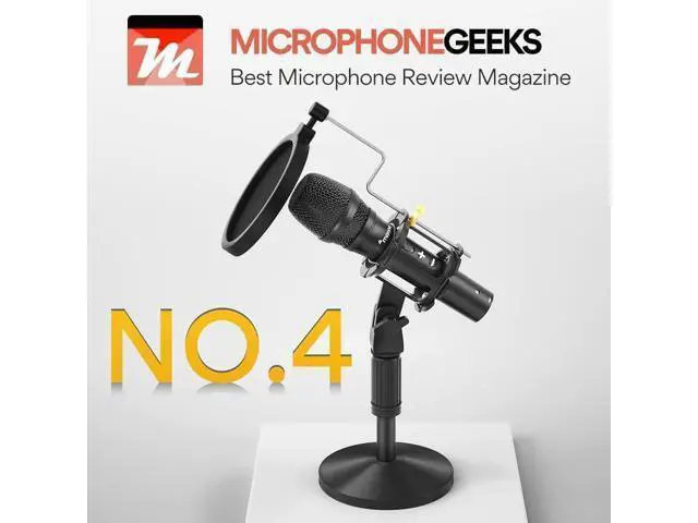 Alt view image 5 of 7 - MAONO USB/XLR Podcast Dynamic Microphone, Studio Mic Kit with Volume Control, Shock Mount, Pop Filter, Ideal for Vocal, Instruments Recording, Voice Over, Live Streaming (HD300T)