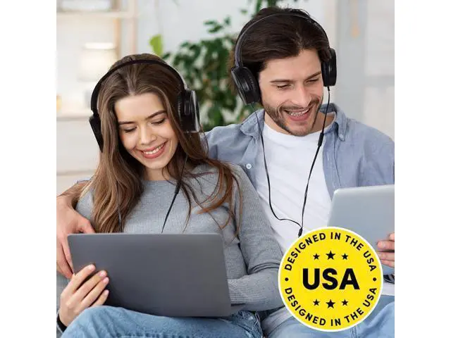 Alt view image 7 of 7 - Classroom Headphones-Bulk 10-Pack, Student On Ear Comfy Swivel Earphones for Library, School, Airplane, Kids-for Online Learning and Travel, HQ Stereo Sound 3.5mm Jack (Black with Microphone)