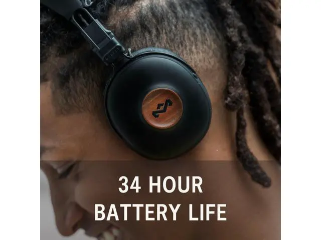 Alt view image 2 of 4 - House of Marley Positive Vibration Frequency: Over-Ear Wireless Headphones with Microphone, Wireless Bluetooth Connectivity, 34 Hours of Playtime and Quick Charge Technology, Signature Black