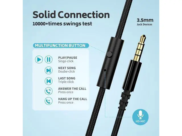 Alt view image 3 of 6 - AILIHEN Headphones Wired 12-Pack Bulk for School Students Kids K-12 ClassroomAdjustable, Foldable, Over-Ear Headsets with Microphone HD Stereo Sound 3.5mm Jack for Chromebook, Laptop (Black)