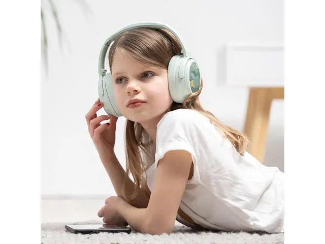 Alt view image 7 of 7 - BuddyPhones Cosmos Fun | Wired or Wireless Foldable ANC Bluetooth Headphones + Microphone - SafeAudio Volume-Limiting Options, for Toddlers to Young Adults (Green)