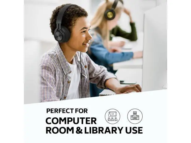 Alt view image 7 of 7 - AILIHEN Classroom Headphones Bulk Wired for School, 12 Pack Headsets with Microphone for K-12 Grade Classroom, Students, Teens, 3.5mm Jack for Chromebook, Computer, Laptop (Black)