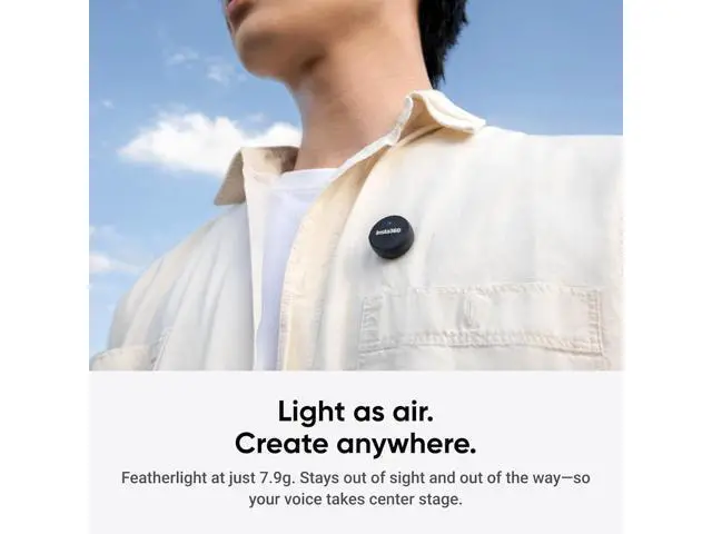 Alt view image 2 of 7 - Insta360 Mic Air (1 TX + 1 RX), Noise Cancelling, 300m Range, Wireless Microphone for USB-C iPhone/Android/PC/Mac, Vlog, Streaming