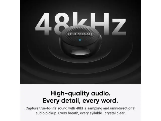 Alt view image 3 of 7 - Insta360 Mic Air (1 TX + 1 RX), Noise Cancelling, 300m Range, Wireless Microphone for USB-C iPhone/Android/PC/Mac, Vlog, Streaming