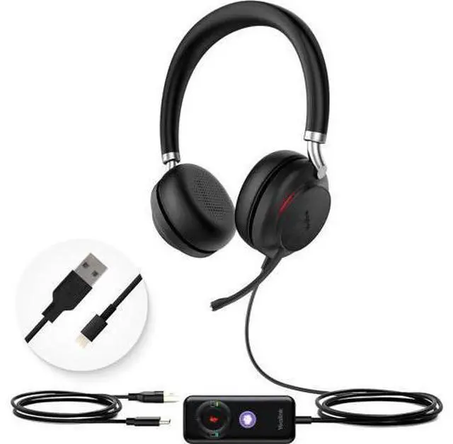 Main image of Yealink UH38 Bluetooth USB Wired Headset, Work Headset with Noise Cancelling Microphone, Teams Certified, Comfort Fit, Dual Connect for PC Computer & Mobile Devices, Dual Busylight
