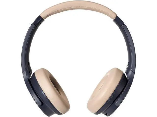 Alt view image 4 of 7 - Audio-Technica ATH-S220BTNBG Wireless On Ear Headphones, Navy/Beige