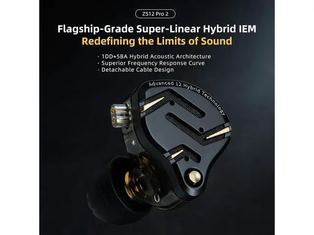 Alt view image 2 of 7 - KZ ZS12 PRO 2 USB C Wired Headphones Type-C in Ear Monitor Headphone, 5BA+1DD 6 Driver Gaming Earbuds USB C Wired Earphones, HiFi Clarity Sound Immersive Bass IEMs for Gaming (USBC-with Mic, Silver)