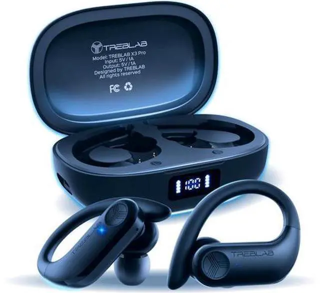 Main image of TREBLAB X3 Pro Wireless Ear Buds Bluetooth, 145H Long Battery Life Workout Headphones with Secure Ear Hooks, Bluetooth 5.3 Sport Over Ear Earbuds,Noise Isolation, IPX5 Sweatproof Earphones, 4 ENC Mics