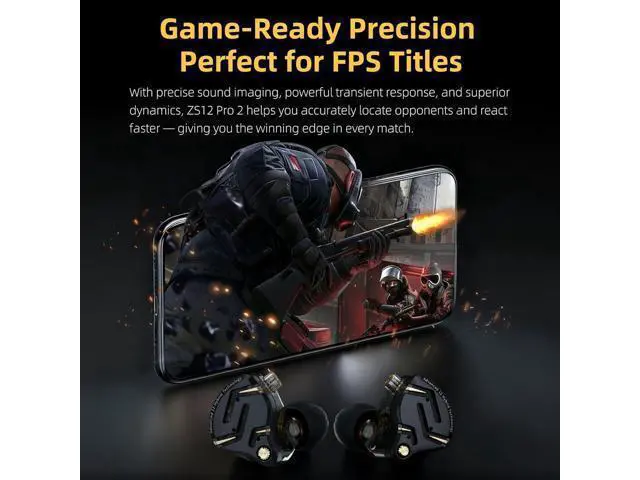 Alt view image 6 of 7 - KZ ZS12 PRO 2 USB C Wired Headphones Type-C in Ear Monitor Headphone, 5BA+1DD 6 Driver Gaming Earbuds USB C Wired Earphones, HiFi Clarity Sound Immersive Bass IEMs for Gaming (USBC-with Mic, Silver)