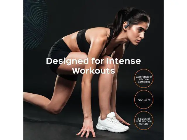 Alt view image 2 of 7 - TREBLAB X3 Pro Wireless Ear Buds Bluetooth, 145H Long Battery Life Workout Headphones with Secure Ear Hooks, Bluetooth 5.3 Sport Over Ear Earbuds,Noise Isolation, IPX5 Sweatproof Earphones, 4 ENC Mics