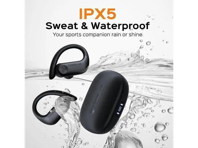 Alt view image 4 of 7 - TREBLAB X3 Pro Wireless Ear Buds Bluetooth, 145H Long Battery Life Workout Headphones with Secure Ear Hooks, Bluetooth 5.3 Sport Over Ear Earbuds,Noise Isolation, IPX5 Sweatproof Earphones, 4 ENC Mics