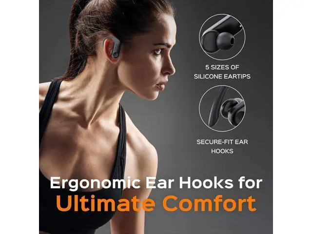 Alt view image 6 of 7 - TREBLAB X3 Pro Wireless Ear Buds Bluetooth, 145H Long Battery Life Workout Headphones with Secure Ear Hooks, Bluetooth 5.3 Sport Over Ear Earbuds,Noise Isolation, IPX5 Sweatproof Earphones, 4 ENC Mics