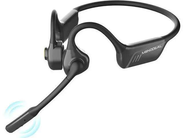 Main image of MONODEAL Bone Conduction Headphones with Mic,Open Ear Headphones Wireless Bluetooth 5.1/Mute Function/Multi-Point Capable,Air Conduction Headset with Noise Canceling Mic,for Driving Home Office