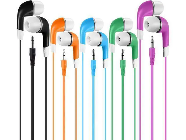 Alt view image 2 of 6 - Bulk Kids Earbuds Individually Packaged Classroom 100 Pack Multi Color Earphones Headphones for Children Students Schools Libraries Hospitals