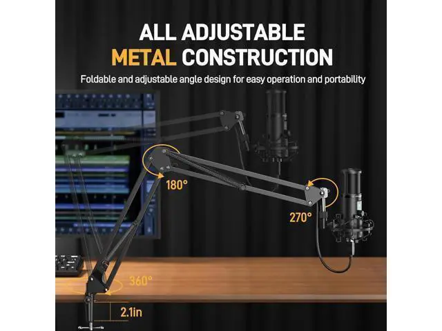 Alt view image 7 of 7 - MAONO USB Recording Microphone Kit, Professional Condenser Microphone for PC with One-Touch Mute and Mic Gain Knob for Singing, Podcast, Studio, Streaming PM421