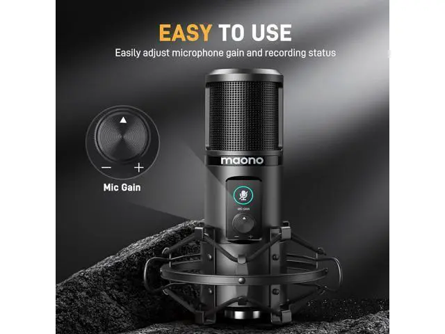 Alt view image 5 of 7 - MAONO USB Recording Microphone Kit, Professional Condenser Microphone for PC with One-Touch Mute and Mic Gain Knob for Singing, Podcast, Studio, Streaming PM421