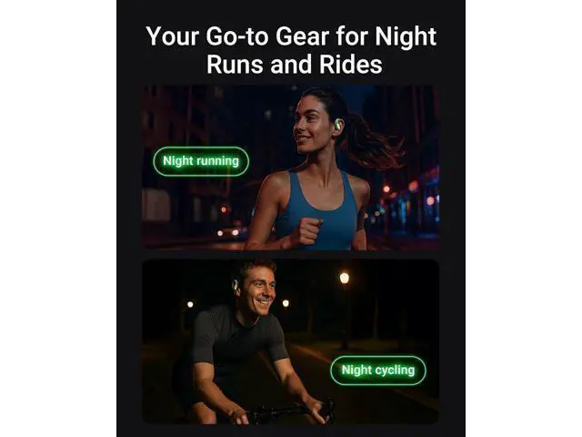 Alt view image 6 of 7 - ACEFAST AceFit Pro Open-Ear Headphones, Night Safety Mode for Sports, Powerful Bass, 7.6g Ultra-Comfort, Bluetooth 5.4, 30H Playtime with Digital Display, IP54 Sports Earbuds for Running & Workouts