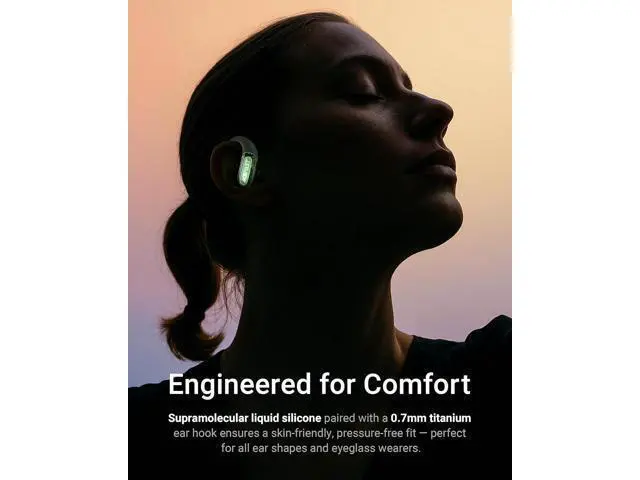 Alt view image 4 of 7 - ACEFAST AceFit Pro Open-Ear Headphones, Night Safety Mode for Sports, Powerful Bass, 7.6g Ultra-Comfort, Bluetooth 5.4, 30H Playtime with Digital Display, IP54 Sports Earbuds for Running & Workouts
